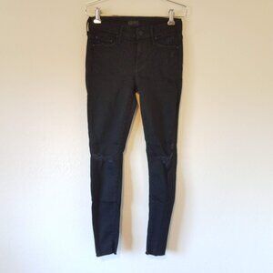 Mother Jeans Looker Ankle Fray Women's 25 Guilty As Sin Black Denim 1431-180